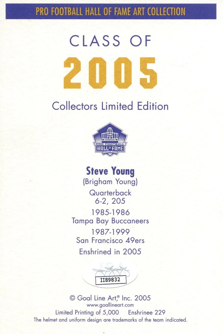 Steve Young 1st Day Cover Envelope (JSA) - 4