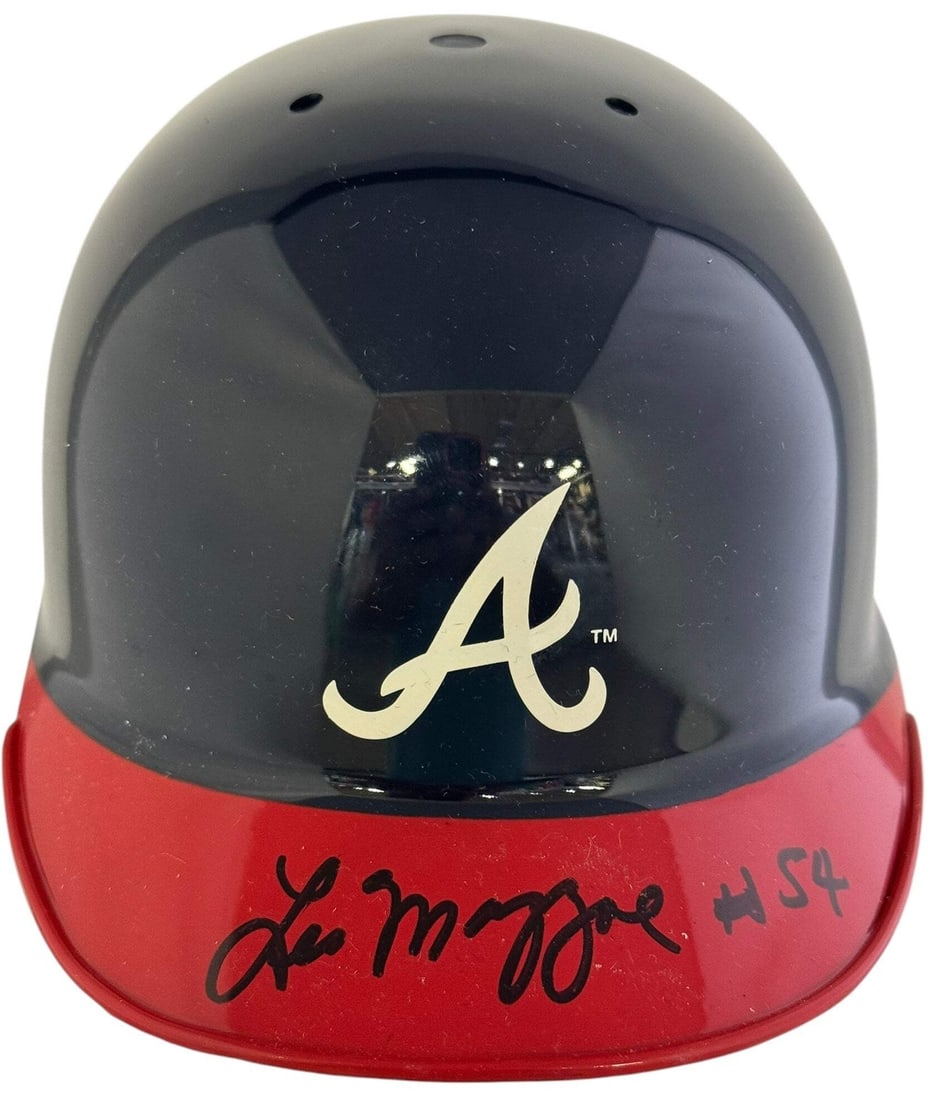 Lee Mazzone Autographed Atlanta Braves Mini Helmet (1 of 2)