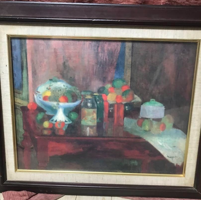 Henri Manguin "Grande Nature Morte" 1980 Oil on Canvas after 1900 Fauvism: Henri Manguin "Grande Nature Morte" 1980 Oil on Canvas after 1900 Fauvism Item Specifics: Unit Of Sale: Single Piece Artist: Bouvier de Cachard Signed By: Henri Charles Manguin Signed: Yes Size: Mediu
