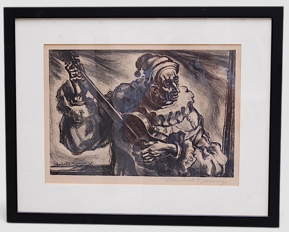 Lithograph American Musician Signed Clown Pagliacci Framed Art (1 of 8)