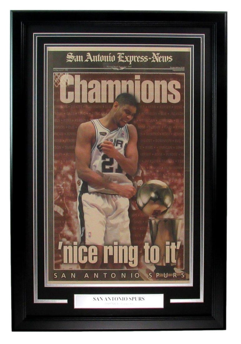 1999 San Antonio Express Newspaper Spurs NBA Champions Framed 188976 (1 of 2)