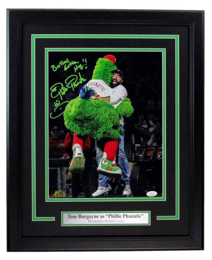Tom Burgoyne "Phillie Phanatic" Signed/ Inscribed 11x14 Photo Framed JSA 190247 (1 of 4)