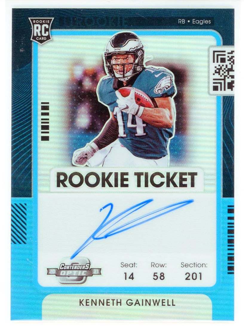 Kenneth Gainwell Autographed 2021 Panini Contenders Optic Rookie Ticket Prizm Ca (1 of 2)