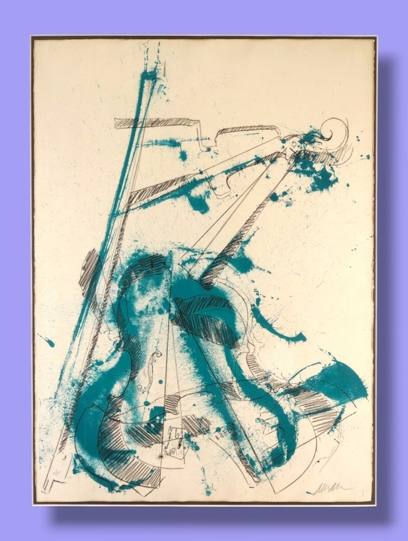 Fernandez ARMAN Colre de violon Lithograph 1974 Signed ED100 Framed Authentic (1 of 10)
