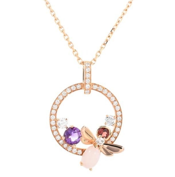 Chaumet Attrape Moi Bee Diamond Multi Gem 18k Rose Gold Pendant Necklace: Chaumet Attrape Moi Bee Diamond Multi Gem 18k Rose Gold Pendant Necklace Item Specifics: Pendant Shape: Bee Closure: Lobster Occasion: Anniversary Birthday Christening Christmas