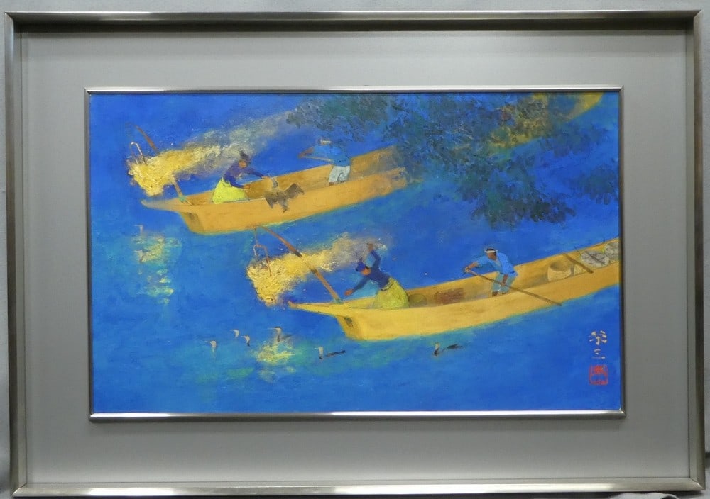 Kato Eizo Ukai Signed Framed M10 Japanese Nihonga Cormorant Painting: Kato Eizo Ukai Signed Framed M10 Japanese Nihonga Cormorant Painting Item Specifics: Artist: Eizo Kato Subject: Cormorant Fishing (Ukai) Material: Nihonga (Japanese Pigments on Paper) Style: Japanese 