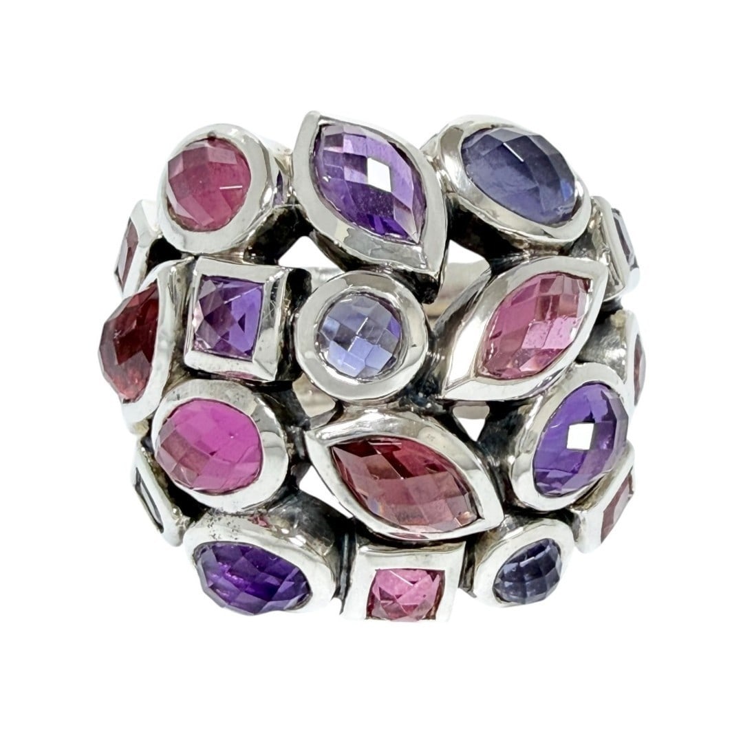David Yurman Amethyst Tourmaline Garnet Sterling Silver Statement Ring US 8 EU57: David Yurman Amethyst Tourmaline Garnet Sterling Silver Statement Ring US 8 EU57 Item Specifics: Shape: Round Main Stone Creation: Natural Occasion: Anniversary Birthday Christmas Engagement Graduatio