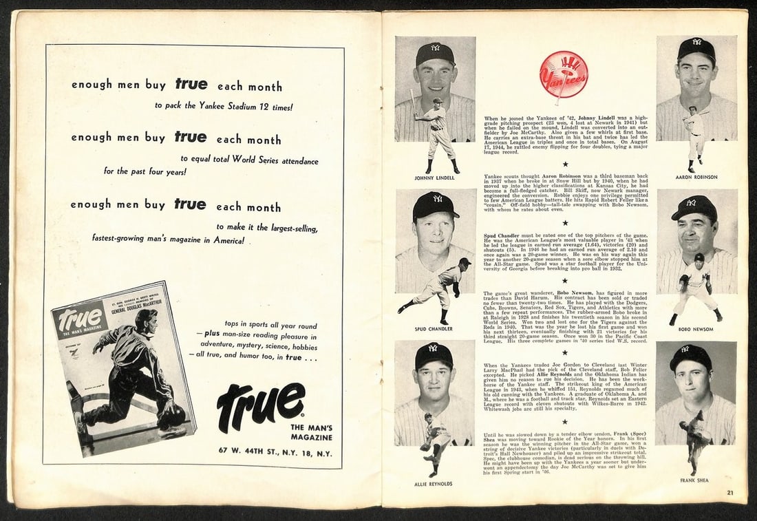 Dodgers Brooklyn World Series Program 1947 Yankees New - 2