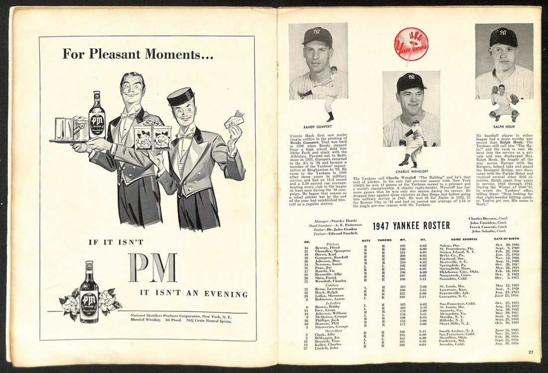 Dodgers Brooklyn World Series Program 1947 Yankees New - 3