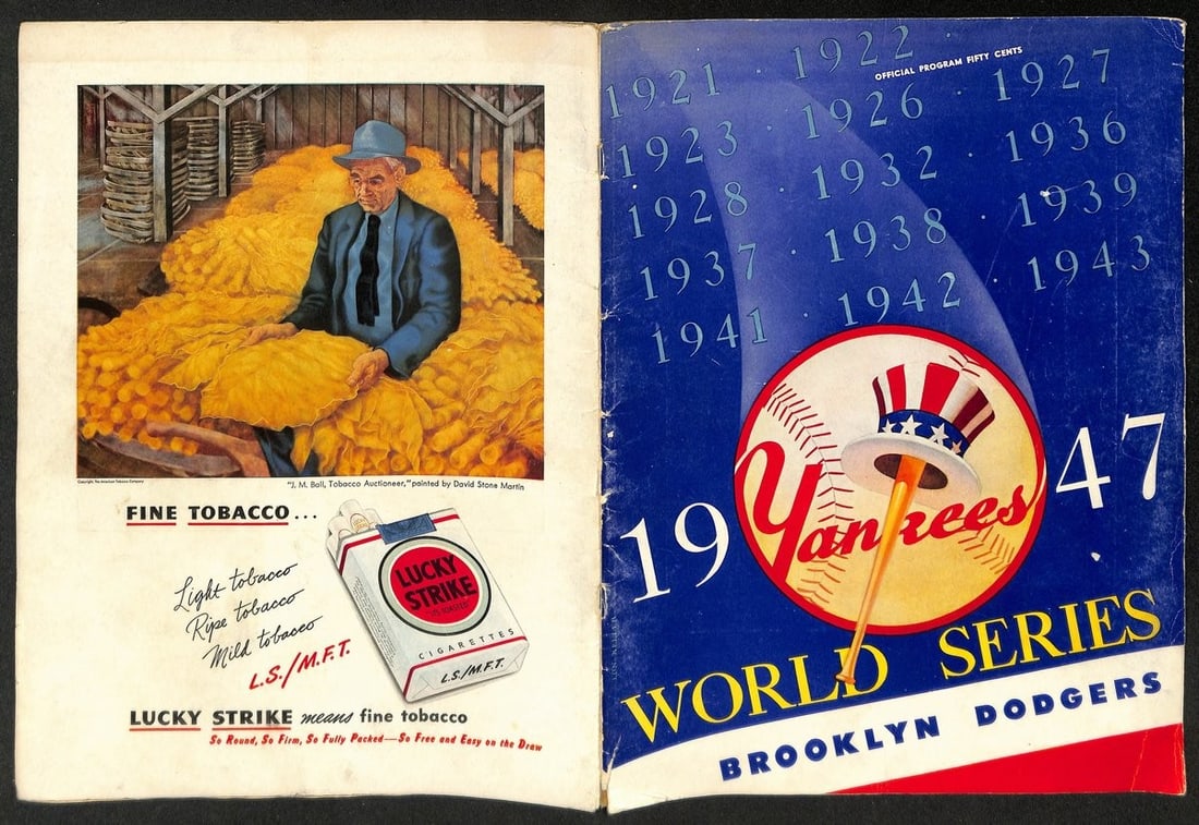 Dodgers Brooklyn World Series Program 1947 Yankees New - 7