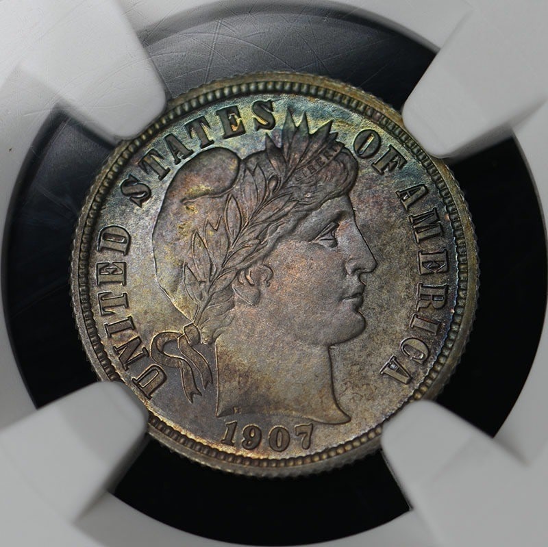 1907 Barber Dime 10C NGC PR67+ - 2