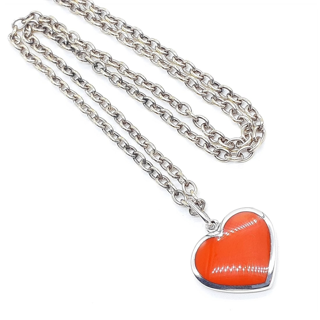 Georg Jensen No.392 Red Heart Motif Chain Necklace Pendant 25.9 inches in Rare: Georg Jensen No.392 Red Heart Motif Chain Necklace Pendant 25.9 inches in Rare Item Specifics: Color: Silver Red Material: Metal Metal: Sterling Silver Necklace Length: 25.9 in Main Stone: No Stone Br