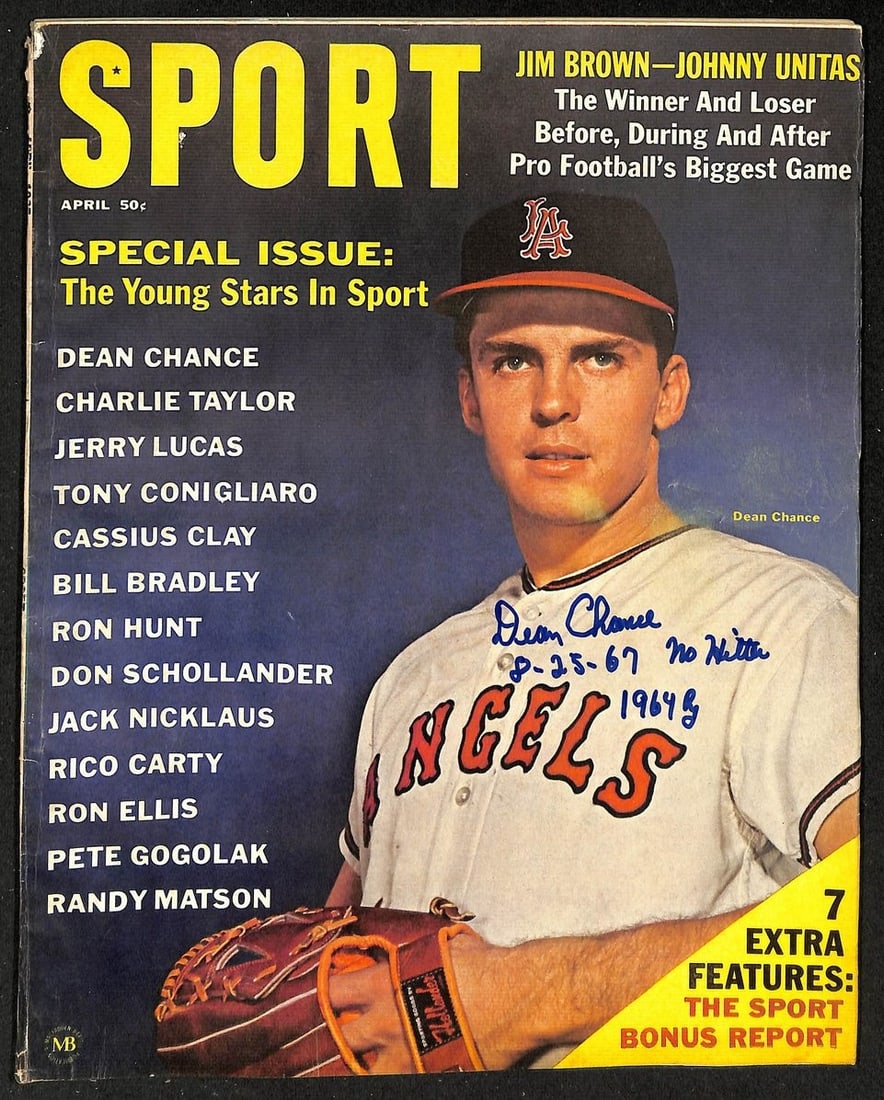 Dean Chance Signed/ Inscr 1965 SPORT Magazine NO LABEL PSA/ DNA 205913 (1 of 2)