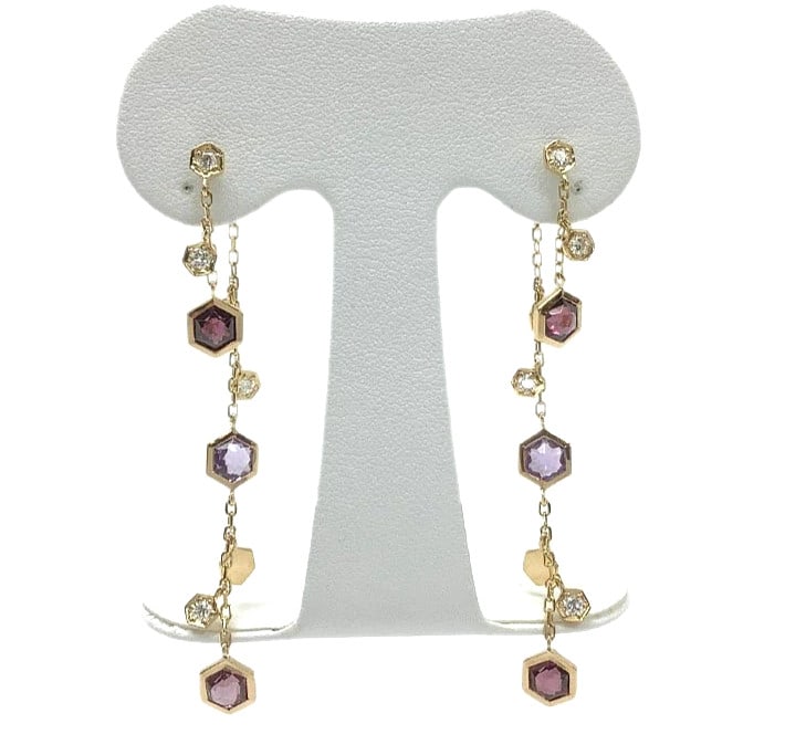 Magic Garden Limelight Gem 18k Yellow Gold Dangle Drop Earrings: Magic Garden Limelight Gem 18k Yellow Gold Dangle Drop Earrings Item Specifics: Antique: No Shape: Hexagon Closure: La Pousette Occasion: Anniversary Birthday Christening Christmas Confirmation/Commun