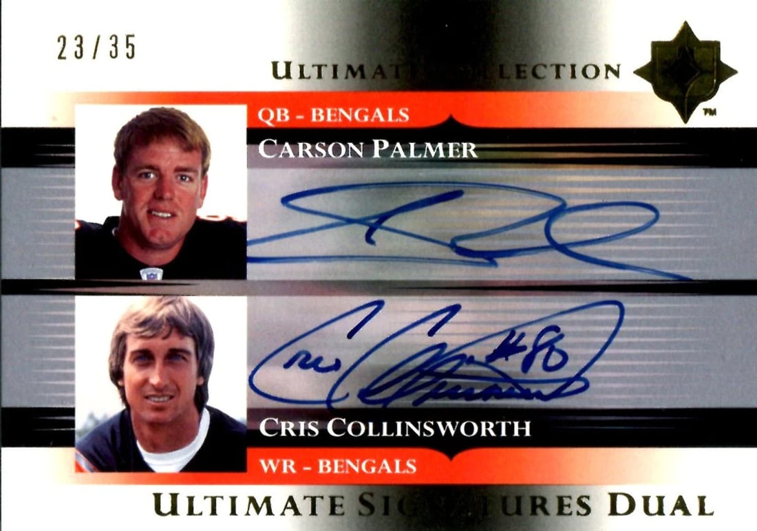Carson Palmer & Cris Collinsworth 2005 Ultimate Dual Signatures (1 of 2)