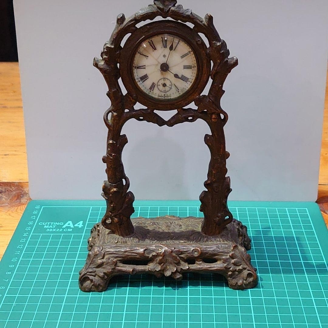 Ansonia Figural Bronze Mantel Table Clock Antique American Decorative Clock: Ansonia Figural Bronze Mantel Table Clock Antique American Decorative Clock Item Specifics: Brand: Ansonia Antique: Yes Type: Table clock Style: Antique Product Disclaimer: Measurements approximate; c