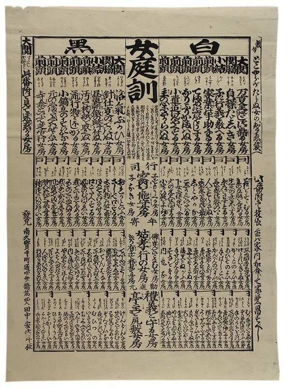 Antique Japanese Woodblock Print Banzuke Onna Teikin Women s Lessons Edo Period: Antique Japanese Woodblock Print Banzuke Onna Teikin Women s Lessons Edo Period Item Specifics: Subject: Women"s Education and Moral Lessons Material: Washi Paper Style: Japanese Year Of Production: E