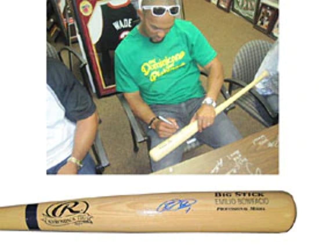 Emilio Bonafacio Autographed/ Signed Ash Bat: Emilio Bonafacio Autographed/ Signed Ash Bat Signed by Emilio Bonafacio, a unique piece for fans and collectors alike. This Ash bat bears the signature of the talented baseball player, making it a mus