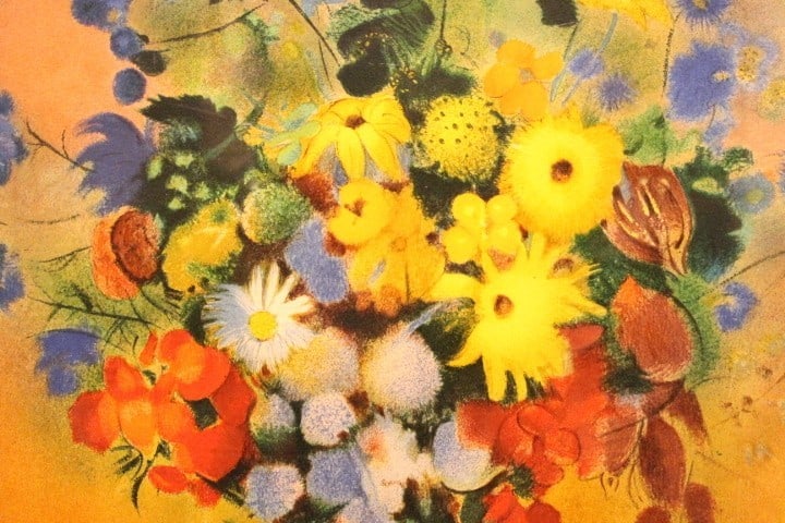 Framed Signed Edition Lithograph Flowers Vase Redon Odilon - 4