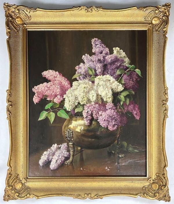 Sherman John Albert (Australian) Original Flower Painting Oil Board Signed (1 of 8)