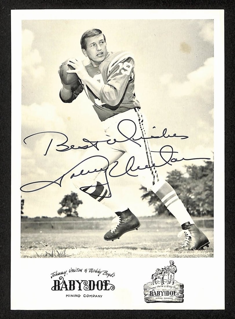 Johnny Unitas HOF Signed/ Inscr 5x7 Photo Card Baltimore Colts PSA/ DNA 198852: Johnny Unitas HOF Signed/ Inscr 5x7 Photo Card Baltimore Colts PSA/ DNA 198852 Item Specifics: Original/Reprint: Original Product: Photo Sport: Football Product Disclaimer: Not affiliated with any tea