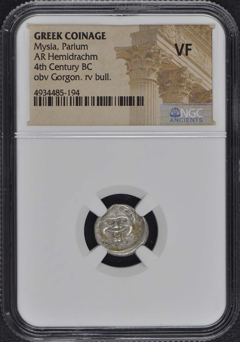 BC Hemidrachnm Mysia Parium Ar NGC VF25: BC Hemidrachnm Mysia Parium Ar NGC VF25 NGC Certified Ancient Greek Coin: BC Hemidrachnm Mysia Parium Ar VF25The BC Hemidrachnm Mysia Parium Ar coin, certified by the Numismatic Guaranty Corporation (