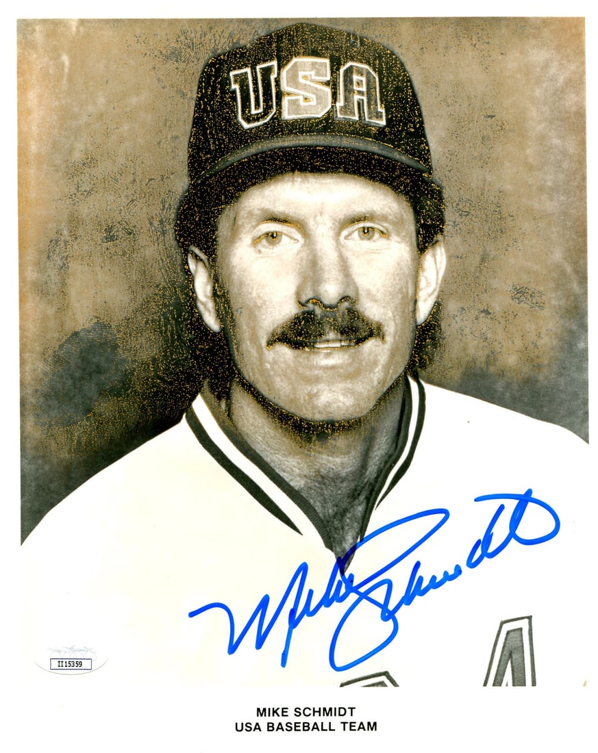Mike Schmidt Autographed 8x10 Photo (JSA): Mike Schmidt Autographed 8x10 Photo (JSA) Item Specifics: Brand: James Spence Authentication (JSA) Mike Schmidt Autographed 8x10 Photo (JSA) Signed in blue sharpie across the front of the photo Autogr