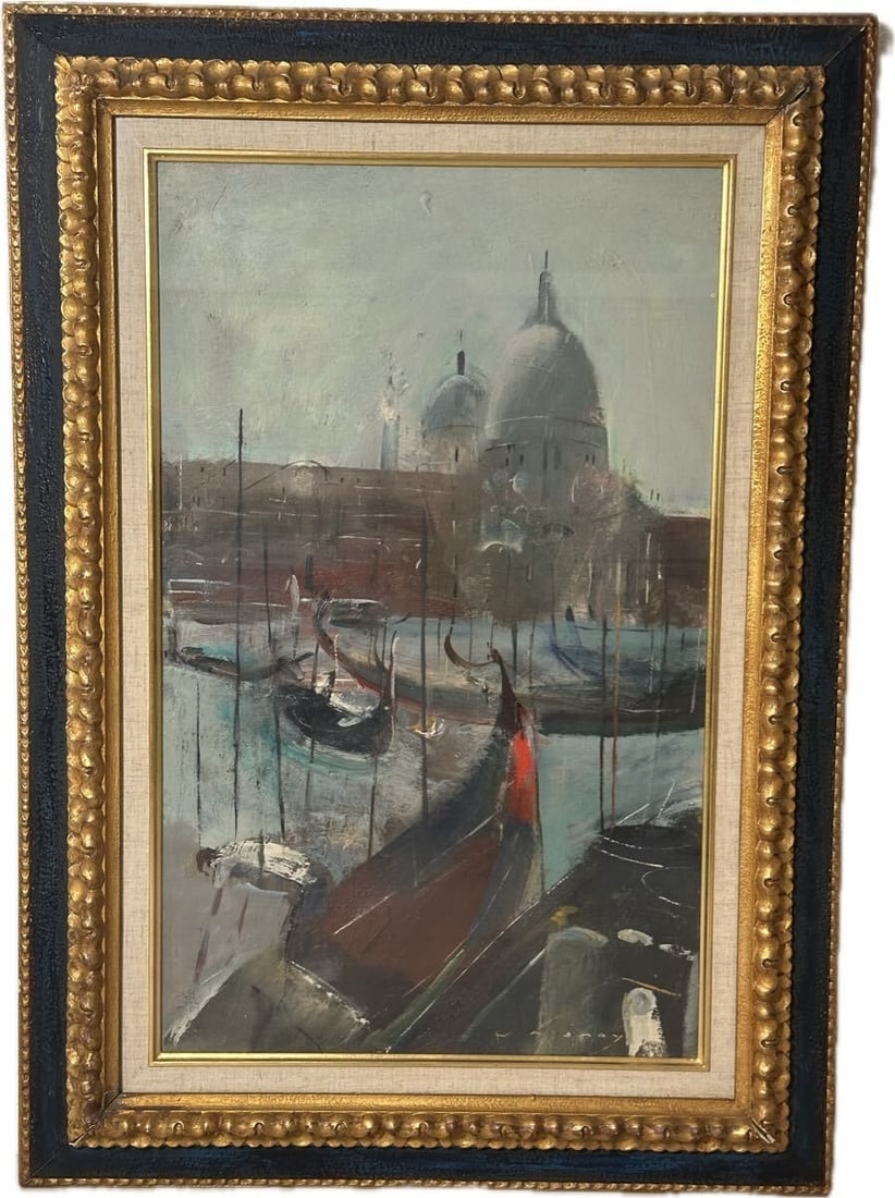 Signed Gondola Framed Art by Jean-Claude Chesnay at Venice San Giorgio (1 of 9)