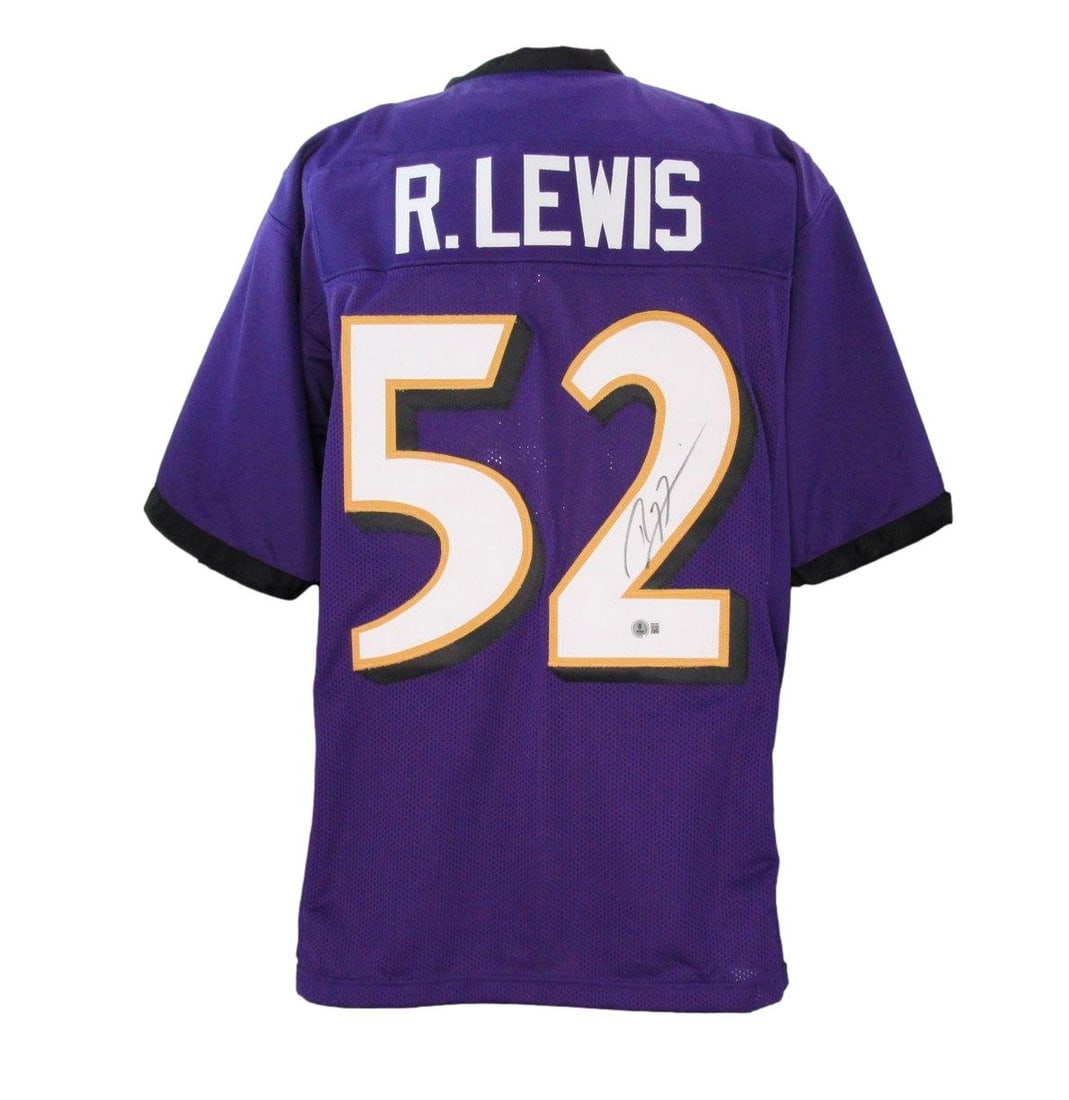 Ravens 200797 beckett signed jersey football custom auto baltimore hof lewis: Ravens 200797 beckett signed jersey football custom auto baltimore hof lewis Baltimore Ravens legend Lewis dons his jersey in stunning detail on this custom auto football, bearing the unmistakable sig