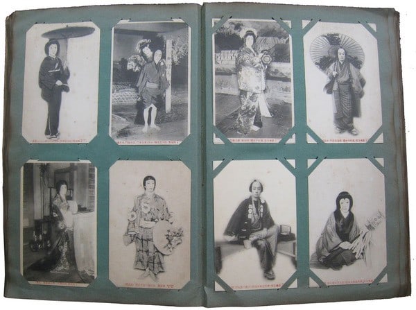 Antique Japanese Kabuki Postcard Album 296 pcs Pre War Kanjincho Benkei (1 of 2)