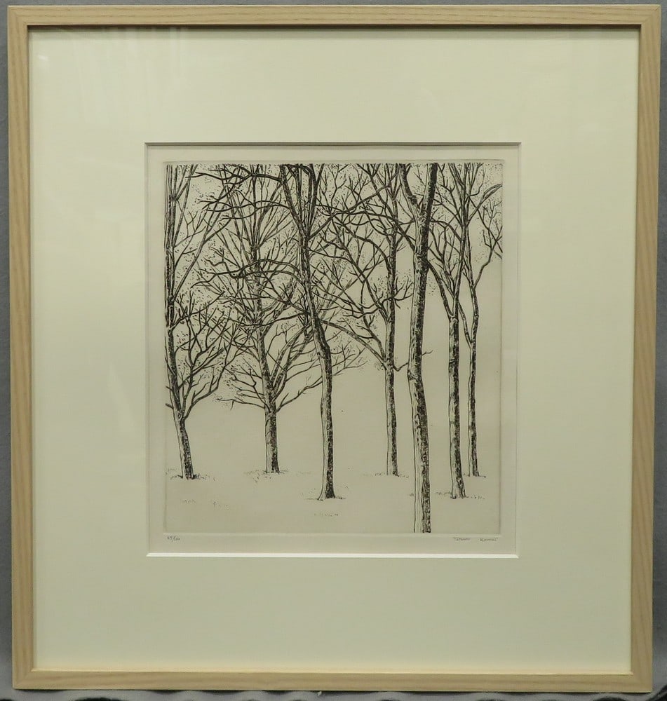 Tetsuro Komai Tree Original Signed Etching Copperplate Print Edition 67 100 (1 of 3)