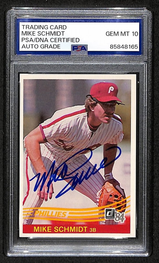 PSA DNA GEM Auto Signed HOF Phillies Card Mike 1984 Donruss #183 (1 of 2)
