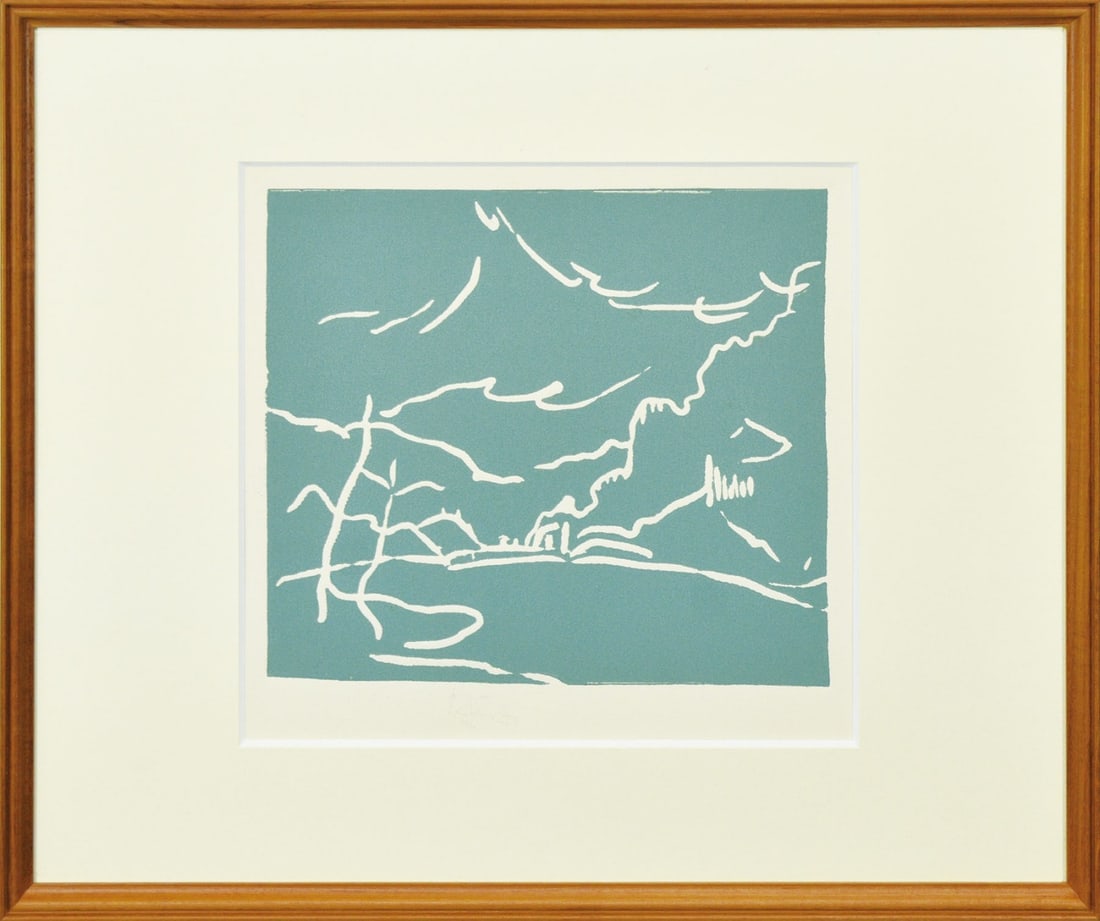 Barry Flanagan Killary Bay 1979 Linocut Minimalist Landscape Signed Ltd30 (1 of 1)