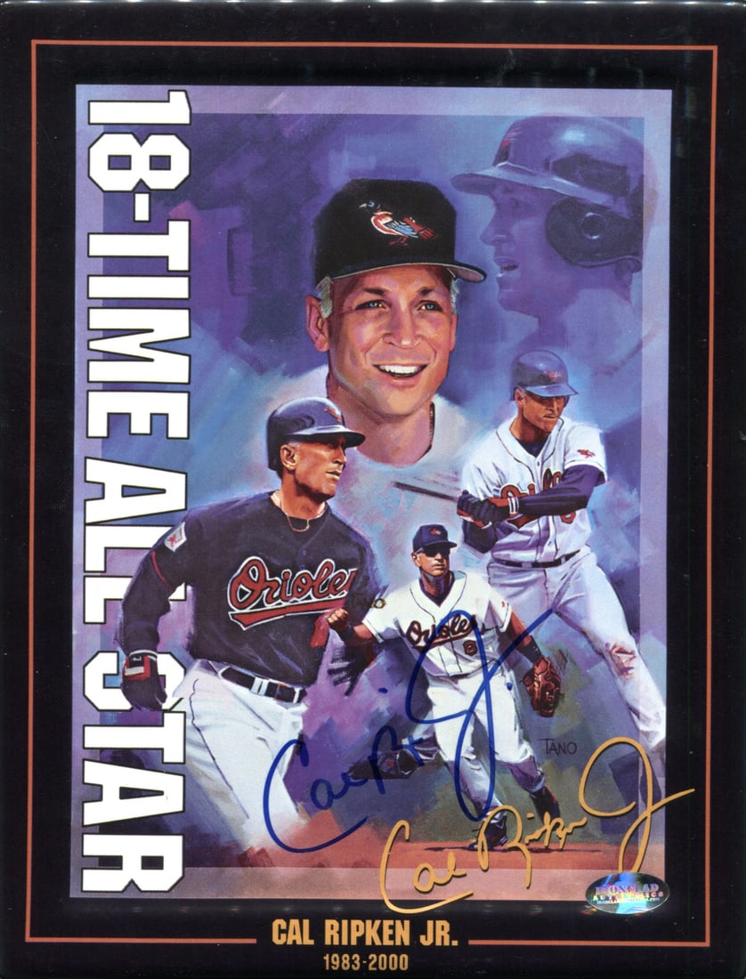 Cal Ripken JR Autographed 18 Time Black Plate: Cal Ripken JR Autographed 18 Time Black Plate Item Specifics: Brand: Ironclad Cal Ripken Jr Autographed 18 Time All-Star Black Plate Signed in blue sharpie across the front of the plate Authenticity i