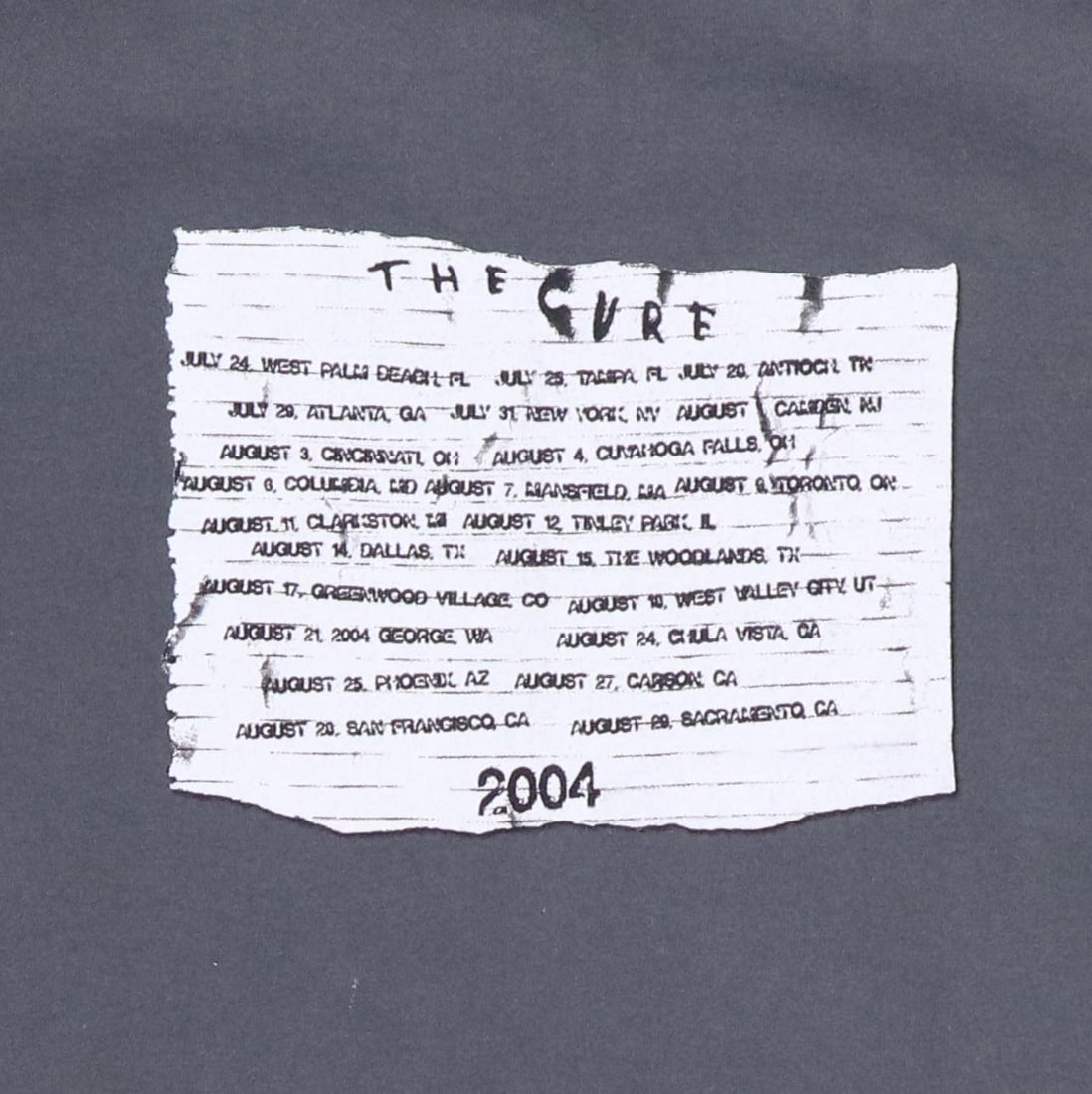 Tour shirt from 2004 Cure - 5