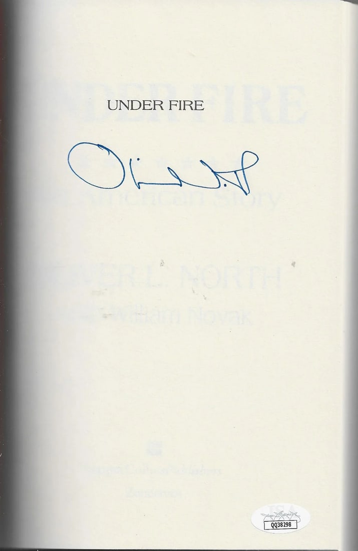 Oliver North Under Fire Autographed Book (JSA) - 2
