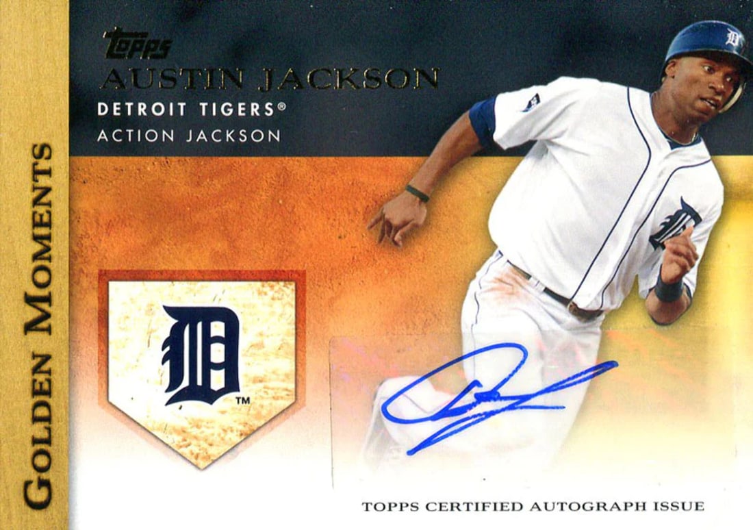 Austin Jackson Autographed Card Moments Topps 2012 Golden (1 of 2)