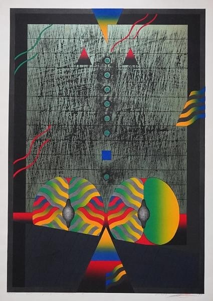 Akira Kurosaki Modern Woodblock Print Camouflaged World 4 Signed Ltd 50 1977: Akira Kurosaki Modern Woodblock Print Camouflaged World 4 Signed Ltd 50 1977 Item Specifics: Artist: Akira Kurosaki Subject: Abstract Art Material: Echizen Torinoko Paper Style: Japanese Size: 103.4 x