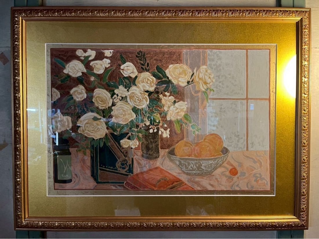Signed Silkscreen 204/ 325 Large Framed Still Life of Roses by Ellen Gan: Signed Silkscreen 204/ 325 Large Framed Still Life of Roses by Ellen Gan Item Specifics: Unit Of Sale: Single Piece Artist: Ellen Gan Signed By: Ellen Gan Image Orientation: Landscape Size: Large Sign