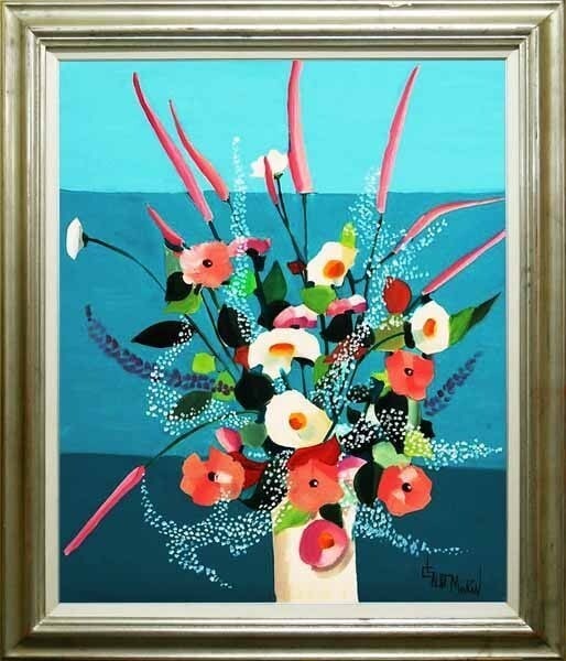 Claude Morin Original Oil Painting Still Life Flowers Signed Modern French Art (1 of 9)
