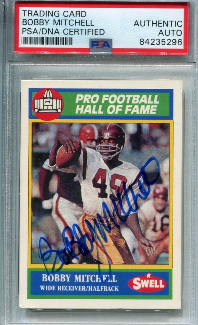 Bobby Mitchell 1990 Autographed Swell Football Card (PSA) (1 of 2)