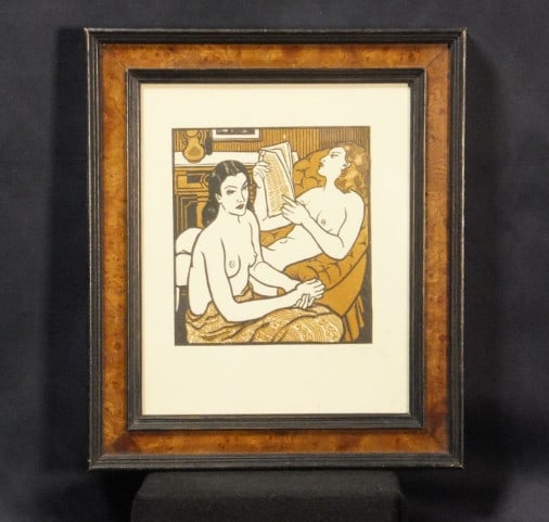 French Art Deco Signed Woodcut Two Reclining Nudes Clment Serveau 1946: French Art Deco Signed Woodcut Two Reclining Nudes Clment Serveau 1946 Item Specifics: Artist: Clement Serveau CLEMENT SERVEAU Unit Of Sale: Single Piece Signed By: Clement Serveau Image Orientation: 