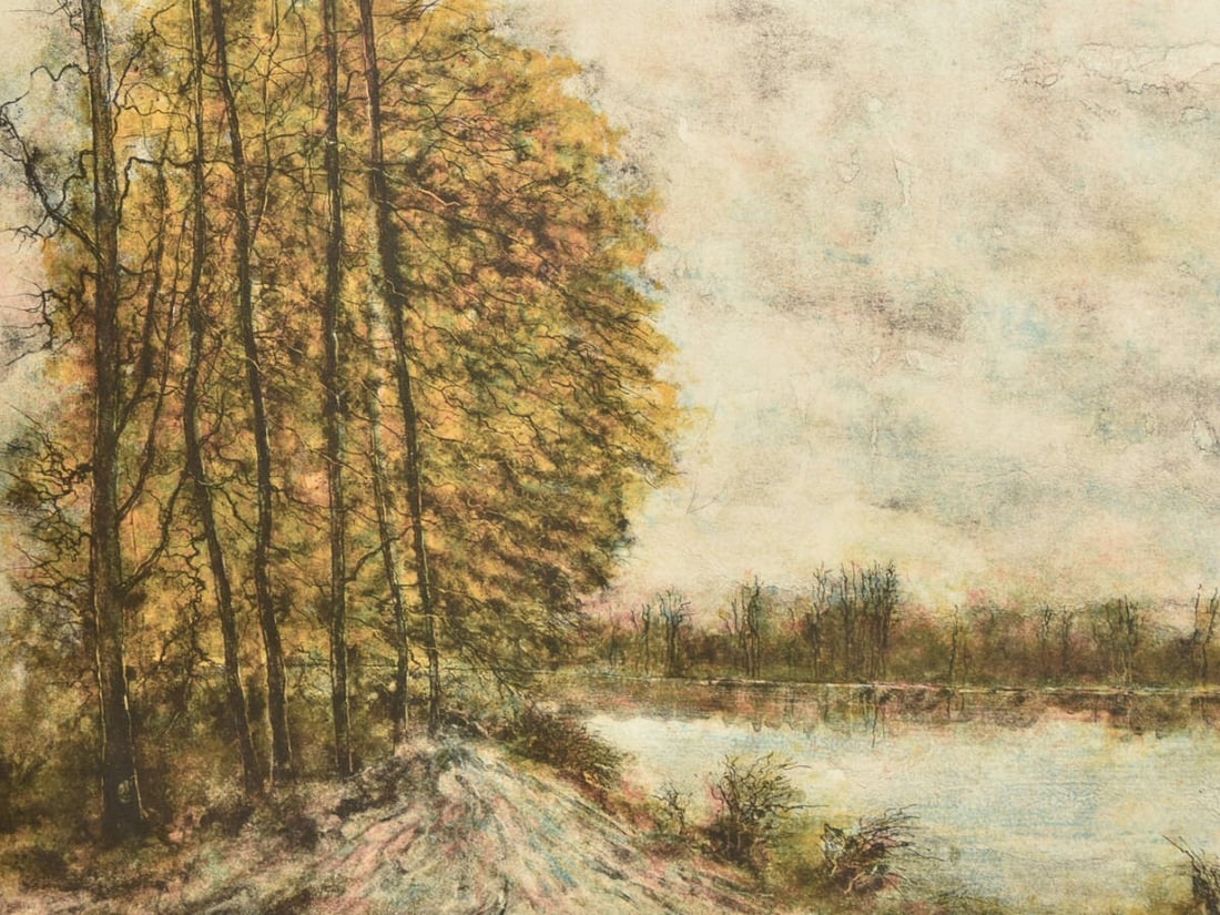 Bernard Gantner Lithograph Landscape Pencil signed ED185 Framed - 3