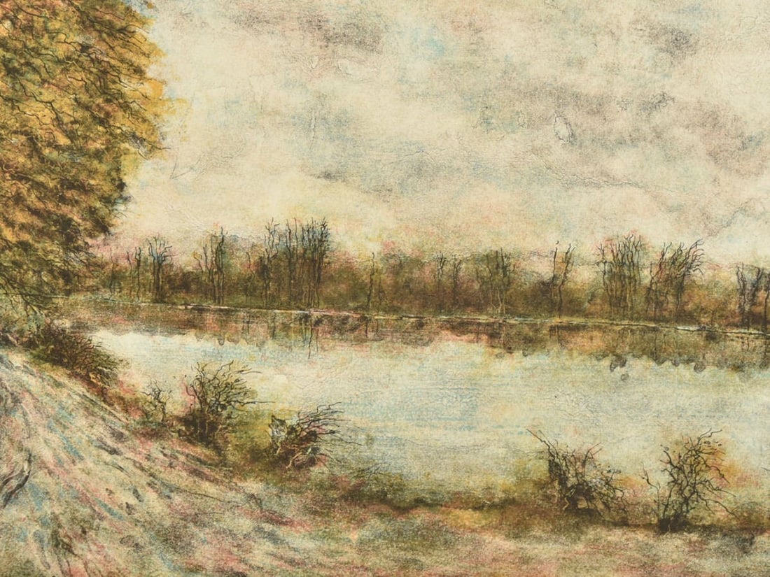 Bernard Gantner Lithograph Landscape Pencil signed ED185 Framed - 4