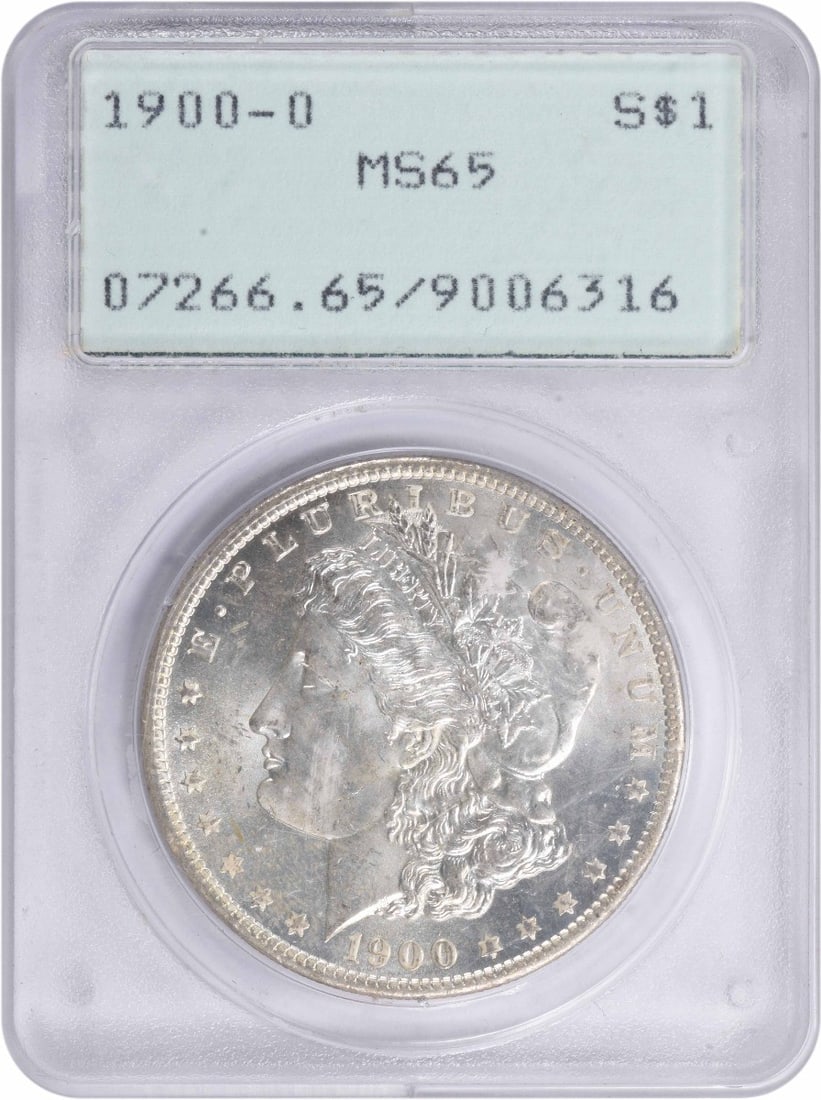 Morgan Silver Dollar 1900 MS65 PCGS: Morgan Silver Dollar 1900 MS65 PCGS The 1900 Morgan Silver Dollar, graded MS65 by PCGS, boasts an impressive level of preservation, with its reeded edge and circulated/ununcirculated certification und