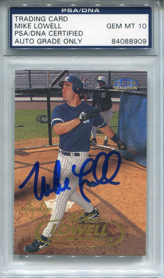 Autographed 1998 Fleer Rookie Card by Mike Lowell (PSA/ DNA) (1 of 1)