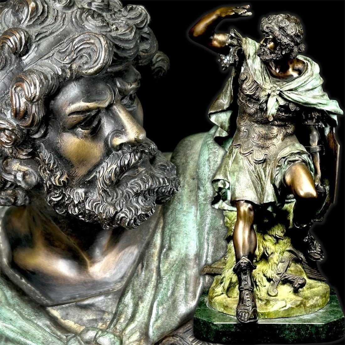 Perseus Bronze Italy 19th C Mythology Sculpture 70cm Large Attilio De Luca (1 of 10)
