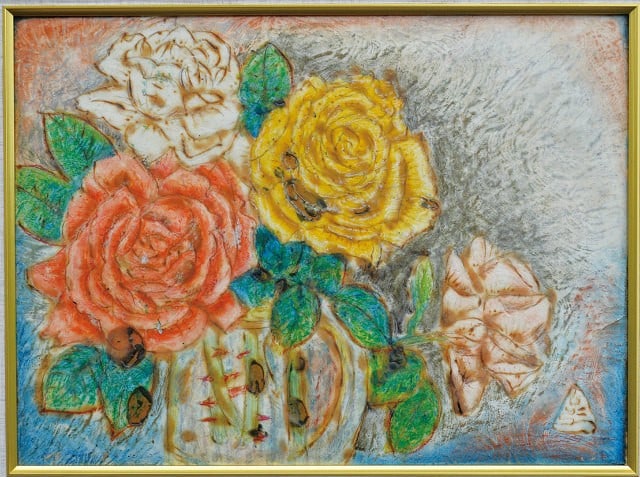 Kozo Yokoi framed original colored pyrography art roses Japanese painting: Kozo Yokoi framed original colored pyrography art roses Japanese painting Item Specifics: Artist: Kozo Yokoi Subject: Roses Material: Wood (Pyrography) Style: Japanese Year Of Production: 2010 Product