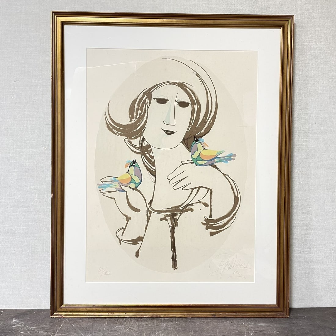 Bjorn Wiinblad Lithograph 1990 Signed ED 113/ 255 Framed Authentic Collectible (1 of 9)