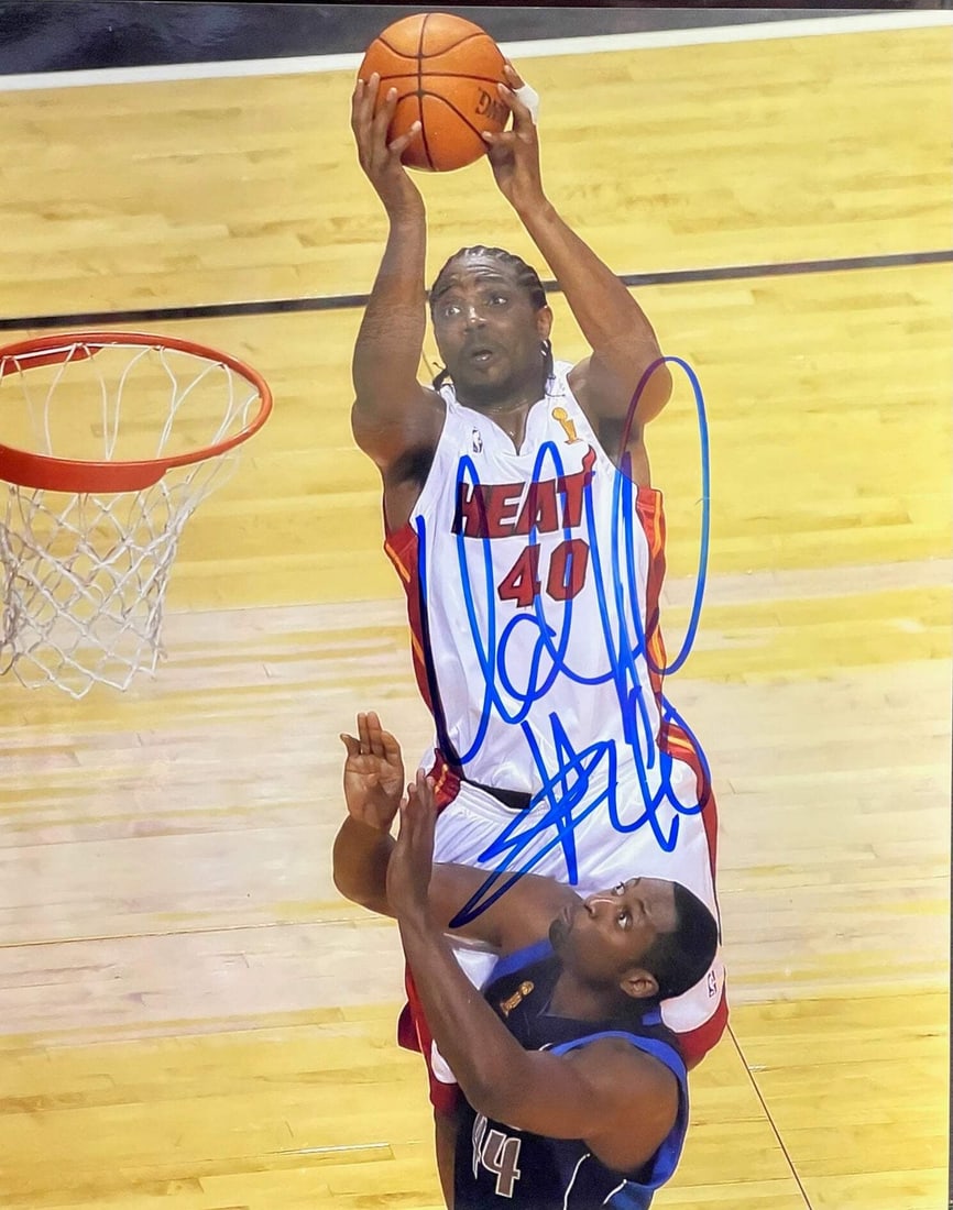 Udonis Haslem Autographed 8x10 Basketball Photo: Udonis Haslem Autographed 8x10 Basketball Photo Udonis Haslem's sharpie signature adds a touch of personal flair to this official 8x10 basketball photo, capturing the Miami Heat legend in action. The 